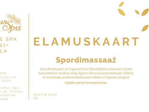 Elamuskaart Spordimassaaž 60 min